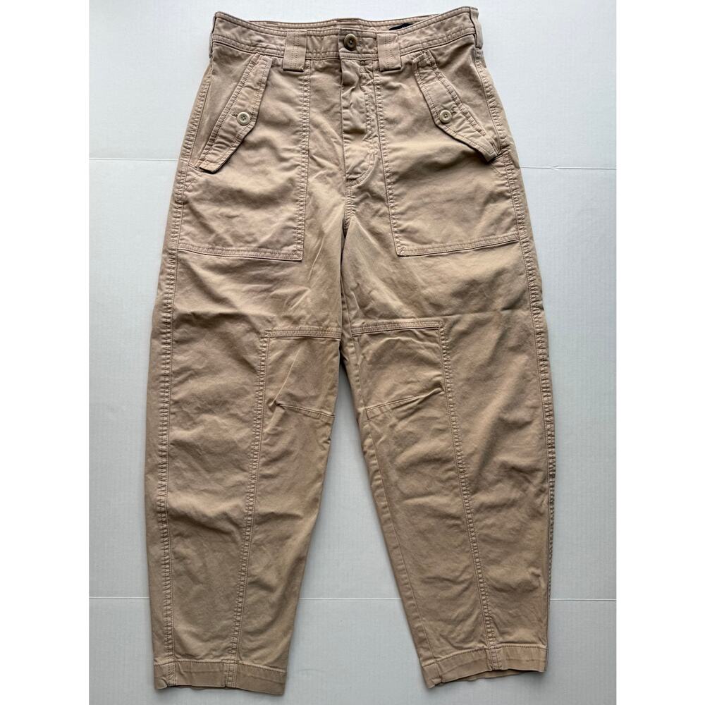 Banana Republic High-Rise Barrel-Leg Utility Ankle Pants Women's 4 Khaki